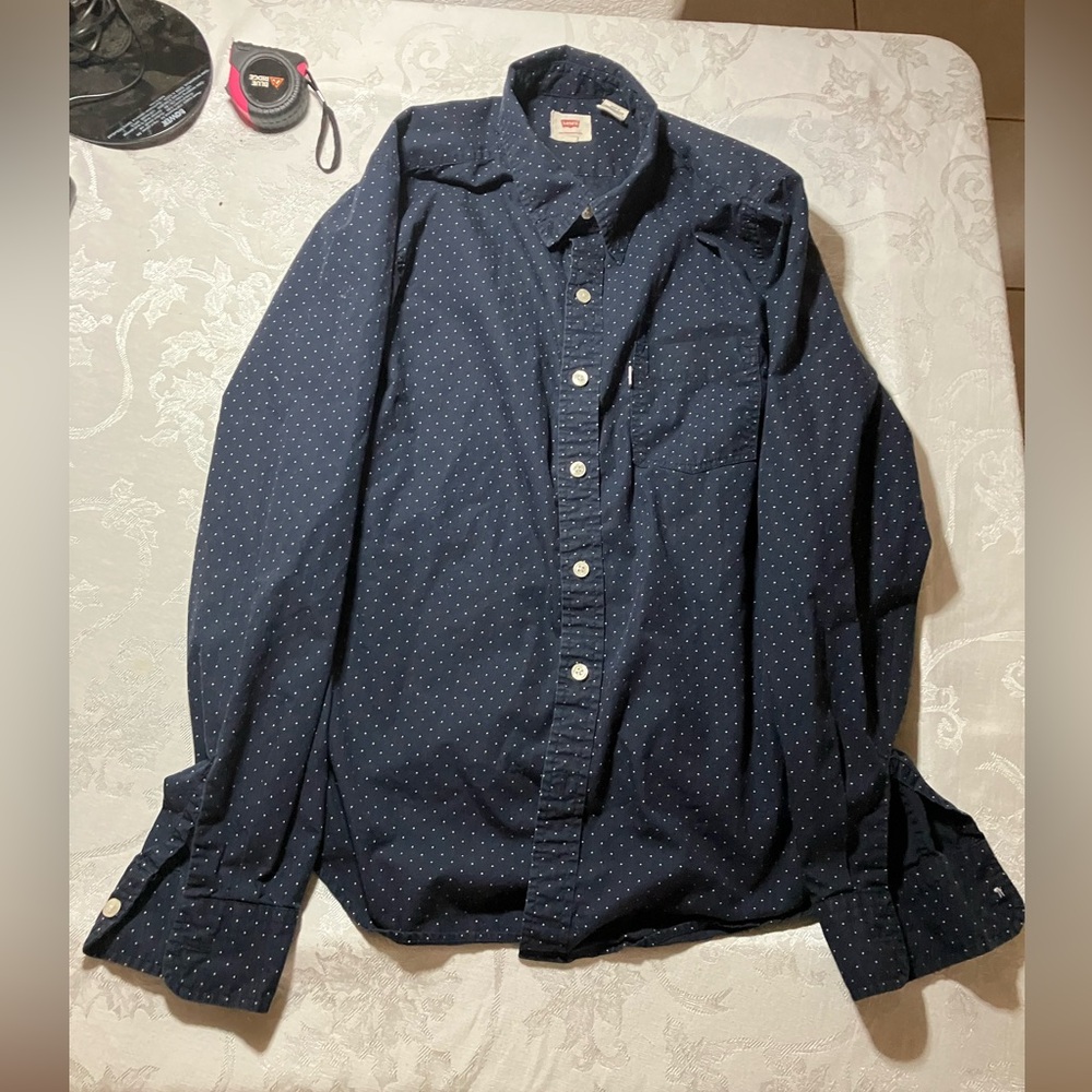 Levi's Dark Blue Polka Dot Shirt
